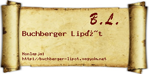 Buchberger Lipót névjegykártya